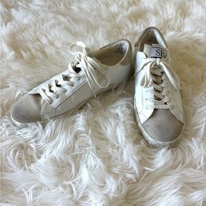 Sam Edelman Aubrie White Leather Sneakers Size 7.5